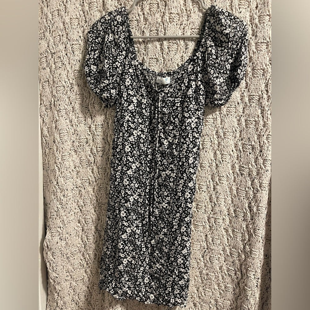 Primark Black and White Floral Midi Dress